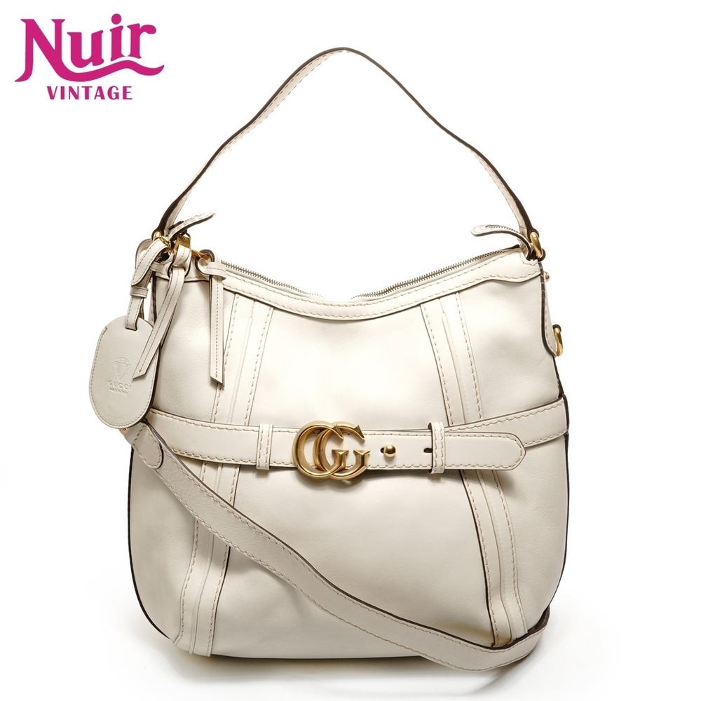 Gucci GG Marmont Leather Tote Bag White